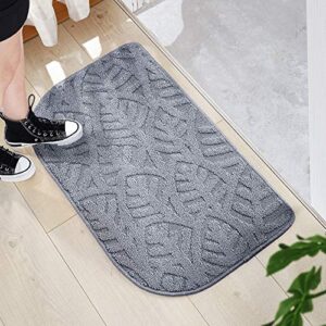 smabee Indoor Doormat Front Door Mat 17"x28", Keeps Your Floors Clean, Half Round Entrance Mat for Outdoors Toilet Patio Kitchen Bedroom (Gray)