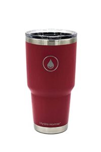 hydro homie tumbler with magnetic lid - premium stainless steel triple wall vacuum insulated with triple shield technology 30 oz dr red