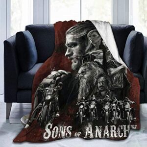 skegvinre sons of anarchy blanket flannel throw blanket soft lightweight winter fuzzy bed blanket for couch sofa bedroom 60"x50"