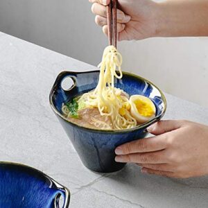 uniidea Ceramic Ramen Bowl,Noodle Bowls 20oz Porcelain Ramen Bowls for Soup,Noodle,Pho,Udon,2 Sets (6 Pieces)