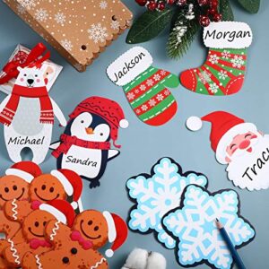 45 Pieces Mini Winter Cutouts for Classroom Snowflake Snowman Santa Gingerbread Christmas Cutouts with 100 Pieces Adhesive Glue Point Dots Winter Bulletin Board Classroom for Toddler Kids Preschool