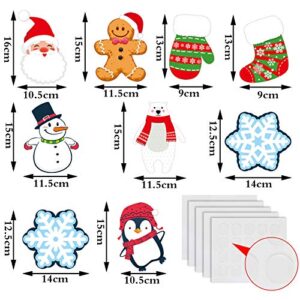 45 Pieces Mini Winter Cutouts for Classroom Snowflake Snowman Santa Gingerbread Christmas Cutouts with 100 Pieces Adhesive Glue Point Dots Winter Bulletin Board Classroom for Toddler Kids Preschool