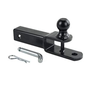 TOPTOW 3 in 1 ATV / UTV Towing Hitch Receiver 64208 Ball Mount Adapter with 1 7/8 inch Ball, Fit for 2 inch Receiver