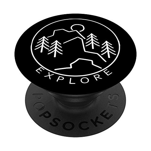 Explore Minimal Mountains Outdoor Nature Hiking Hiker Gift PopSockets PopGrip: Swappable Grip for Phones & Tablets