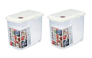 japanbargain 1826, set of 2 large japanese kitchen pantry storage containers kome bitsu rice storage container 22 lbs, made in japan