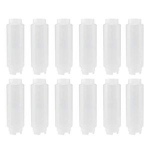 creative mark cylo fifo squeeze bottle refillable clear tip silicone dispenser for paint, epoxy and color mixing - 20 oz. - 12 pack