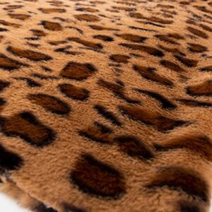 LOOGOOL Leopard Print Plush Faux Fur Fabric for DIY Craft, Pillow, Costume, Decoration (15.7" x 19.7")