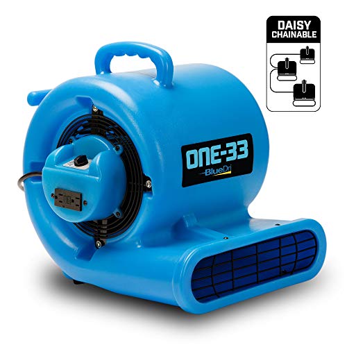BlueDri One-33 Air Mover, 1/3 HP 2900 CFM Industrial Water Damage Flood Restoration Carpet and Floor Drying Blower Fan