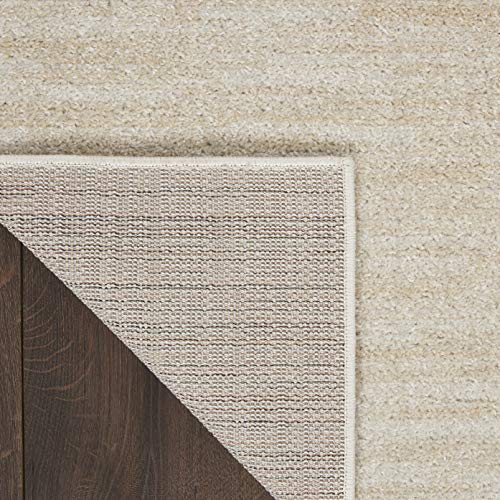 Nourison Essentials Indoor/Outdoor Ivory Beige 6' x 9' Area Rug, Easy -Cleaning, Non Shedding, Bed Room, Living Room, Dining Room, Backyard, Deck, Patio (6x9)