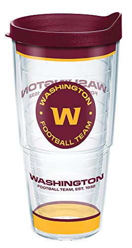 Tervis Made in USA Double Walled NFL Washington Insulated Tumbler Cup Keeps Drinks Cold & Hot, 24oz, Tradition