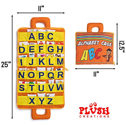 Childrens Alphabet Flash Cards | Baby Flash Cards | Flashcards for Babies | ABC Carry Bag Set Includes (26) Soft ABC Objects & Soft Carry Case with Corresponding Pockets