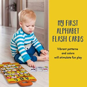 Childrens Alphabet Flash Cards | Baby Flash Cards | Flashcards for Babies | ABC Carry Bag Set Includes (26) Soft ABC Objects & Soft Carry Case with Corresponding Pockets