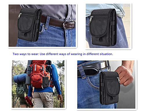 Cell Phone Pouch, Cell Phone Holsters for Men Belt, Multi-Purpose Phone Belt Pouch, Phone Case Tool Holder, Tactical Molle Phone Pouch Carrying Case, Men's Waist Pocket for Hiking & Rescue