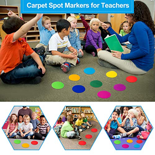 K-Musculo FLOURICH Carpet Spots for Classroom, Carpet Dots (45 Pack of 5), Carpet Circles (9 Colors), Classroom Supplies for Teachers Elementary, Spot Markers, Teacher Supplies for Classroom