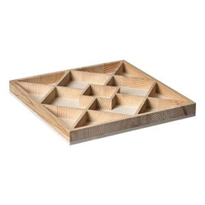 hammont square sectional wooden trays - 2 pack - 10”x10”x1.13” - eco friendly decorative wooden tray for dry fruits & candies | organic wooden tray for gift & home décor