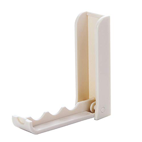 Plastic Foldable Door Rear Hanging Hook, Self Adhesive Wall Mounted Towel Key Clothes Hanger Key Holder Storage Rack(Beige 1 Pcs)