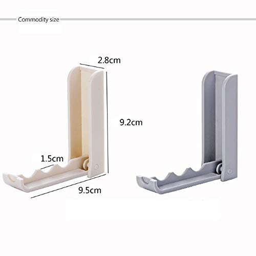 Plastic Foldable Door Rear Hanging Hook, Self Adhesive Wall Mounted Towel Key Clothes Hanger Key Holder Storage Rack(Beige 1 Pcs)