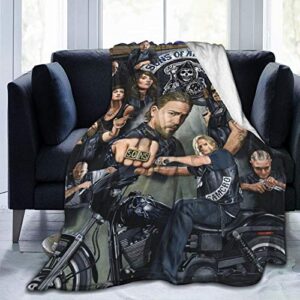 skegvinre sons of anarchy blanket flannel throw blanket soft lightweight winter fuzzy bed blanket for couch sofa bedroom 50"x40"