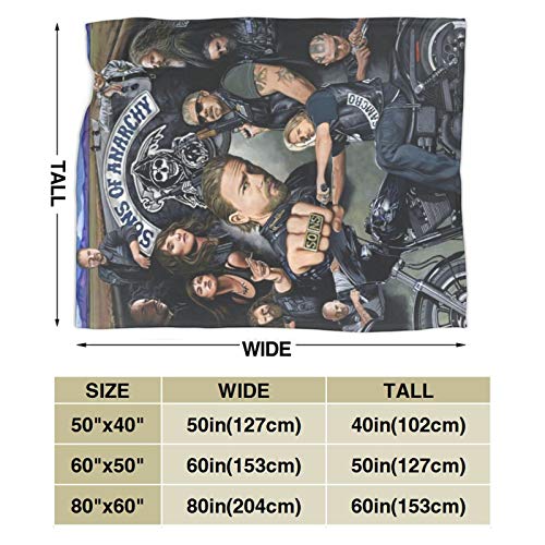 SKEGVINRE Sons of Anarchy Blanket Flannel Throw Blanket Soft Lightweight Winter Fuzzy Bed Blanket for Couch Sofa Bedroom 50"x40"