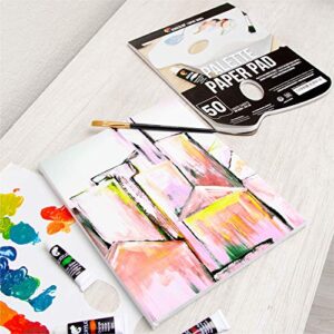 Zenacolor - Paper Palette Pad - 50 Removable and Disposable Sheets for Painters - 80gsm, 24lb - Paint Mixing Palette for All Paints (Oil, Acrylic, Watercolor.)