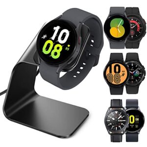 NANW Charger Dock Compatible with Samsung Galaxy Watch 5/5 Pro/Watch 4/Watch 4 Classic/Watch 3/Active 2 /Active, USB Replacement Charging Cable Dock Stand Accessories for Galaxy Watch 5/5 Pro,Black