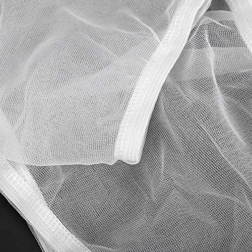 Strnek 2Pcs Bird Cage Cover Seed Catcher Birdcage Lightweight Soft Airy Polyester Mesh Cover Skirt Guard Universal Parrots Cage Accessories 26.0-52.0Inx6.7In (Small-White)
