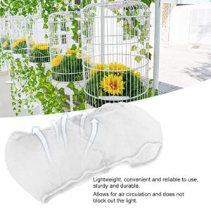 Strnek 2Pcs Bird Cage Cover Seed Catcher Birdcage Lightweight Soft Airy Polyester Mesh Cover Skirt Guard Universal Parrots Cage Accessories 26.0-52.0Inx6.7In (Small-White)