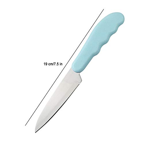 Paring Knife,3 Pieces New Sharp and Durable Fruit Knife, Comfortable Non-slip Handle, with Protective Cover, Suitable for Most Types of Vegetables and Fruits (pink,blue,green)