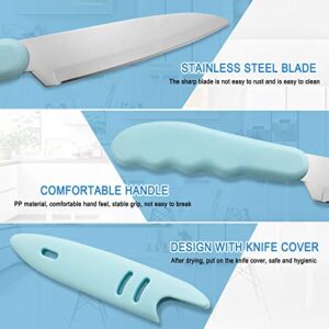 Paring Knife,3 Pieces New Sharp and Durable Fruit Knife, Comfortable Non-slip Handle, with Protective Cover, Suitable for Most Types of Vegetables and Fruits (pink,blue,green)