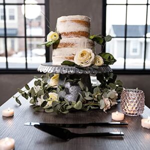 House & Cubby Cake Knife and Server Set - Black Cake Cutting Set for Anniversary, Engagement, Birthday Parties - Elegant Wedding Cake Knife & Cake Serving Set - Black Wedding Knife
