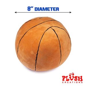 Plush Basketball | Fluffy Stuffed Basketball Plush Toy | Soft Stuffed Basketball Plush | Basketball Plush Toys | Gift for Toddler Boys | 8” Diameter