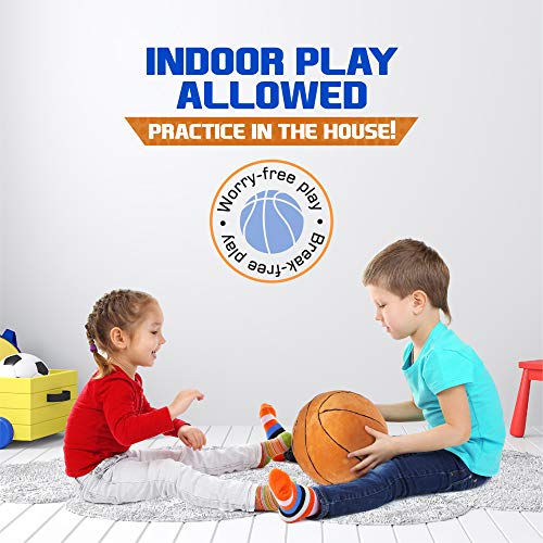 Plush Basketball | Fluffy Stuffed Basketball Plush Toy | Soft Stuffed Basketball Plush | Basketball Plush Toys | Gift for Toddler Boys | 8” Diameter