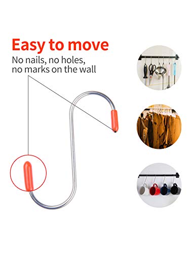 NewFamily 40 Pack S Hooks Stainless Steel for Hanging,Heavy Duty S Shaped Hooks for Hanging Clothes, Metal Hooks for Kitchen,Wardrobe,Work Shop,Bathroom,Garden,Office