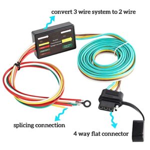 Oyviny Multi-Function Powered 3-to-2-Wire Trailer Tail Light Converter/2 Wire to 2 Wire Splice-in Trailer Wiring Converter-Works with LED Light