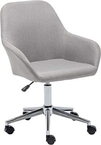 btexpert arm mid back home computer, office task wheels, swivel height adjustable, comfy soft desk chair, (5174), gray fabric
