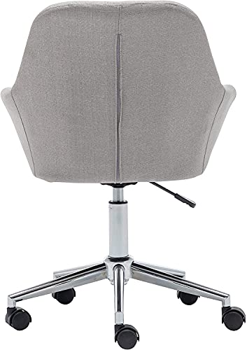 BTEXPERT Arm Mid Back Home Computer, Office Task Wheels, Swivel Height Adjustable, Comfy Soft Desk Chair, (5174), Gray Fabric