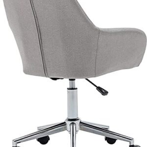BTEXPERT Arm Mid Back Home Computer, Office Task Wheels, Swivel Height Adjustable, Comfy Soft Desk Chair, (5174), Gray Fabric