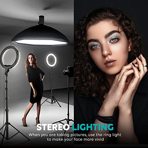 Weilisi 10" Ring Light with Stand 72'' Tall & Phone Holder,38 Color Modes Selfie Ring Light with Tripod Stand,Stepless Dimmable/Speed LED Ring Light for iPhone & Android,YouTube, Makeup,TIK Tok