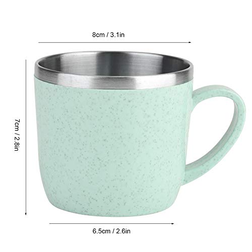 Stainless Steel Wheat Straw Cup Thermal Flasks Insulation Water Coffee Juice Milk Mug Stainless Steel Color Insulated Coffee Cup Camping Wheat Straw Cup Wheat Cup(03)