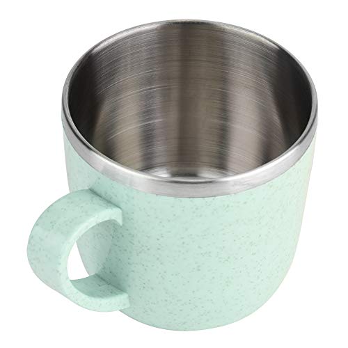 Stainless Steel Wheat Straw Cup Thermal Flasks Insulation Water Coffee Juice Milk Mug Stainless Steel Color Insulated Coffee Cup Camping Wheat Straw Cup Wheat Cup(03)