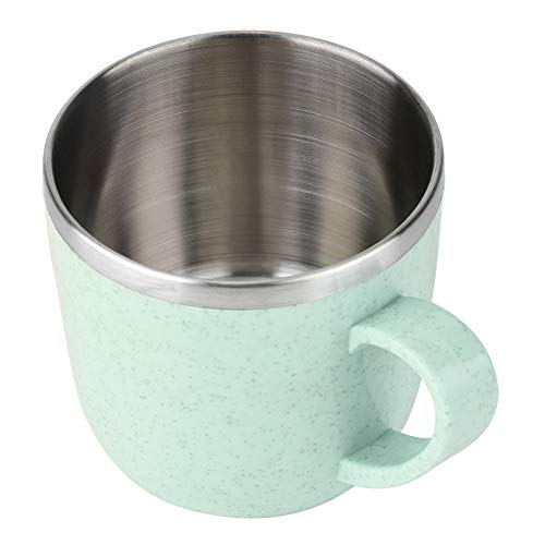 Stainless Steel Wheat Straw Cup Thermal Flasks Insulation Water Coffee Juice Milk Mug Stainless Steel Color Insulated Coffee Cup Camping Wheat Straw Cup Wheat Cup(03)