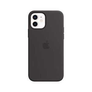 apple iphone 12 and iphone 12 pro silicone case with magsafe - black