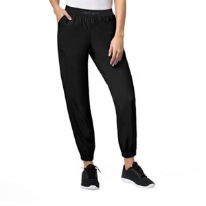 carhartt womens wmns comfort cargo jogger medical scrubs pants, black, medium us