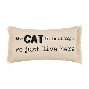 mud pie washed canvas cat pillow, charge