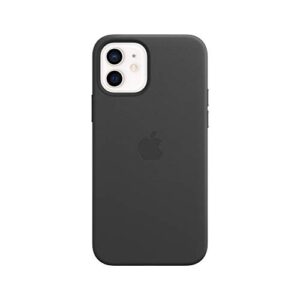 apple iphone 12 and iphone 12 pro leather case with magsafe - black