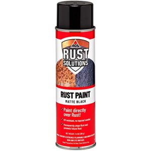 ags rust solutions rust spray paint, 14 ounces, matte black finish
