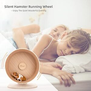 Niteangel Wooden Hamster Exercise Wheel: - Silent Hamster Running Wheel for Hamsters Gerbil Mice and Other Similar-Sized Small Pets (S)