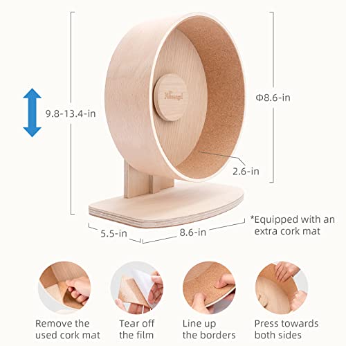 Niteangel Wooden Hamster Exercise Wheel: - Silent Hamster Running Wheel for Hamsters Gerbil Mice and Other Similar-Sized Small Pets (S)