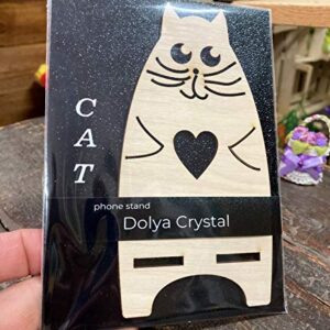 Dolyacrystal Wooden Phone Holder - Cute Decorative Dock with Animal Design - Lightweight & Non-Slip Wood Phone Stand for Desktop, Kitchen, Bedroom, Office - Cradles Most Smartphones & Tablets