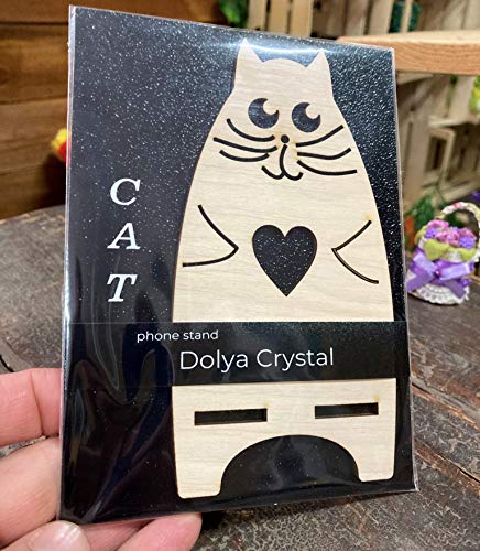 Dolyacrystal Wooden Phone Holder - Cute Decorative Dock with Animal Design - Lightweight & Non-Slip Wood Phone Stand for Desktop, Kitchen, Bedroom, Office - Cradles Most Smartphones & Tablets